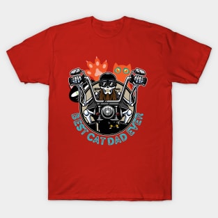 BIKER AND BEST CAT DAD EVER CAT DADDY MOTORCYCLE T-Shirt